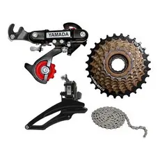 Kit Bicicleta 21 Marchas Yamada Câmbios + Catraca + Corrente