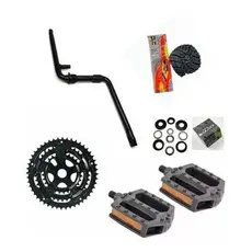 KIT PEDIVELA COMPLETO COM COROA, PEDAIS, CORRENTE E MOVIMENTO CENTRAL 45MM