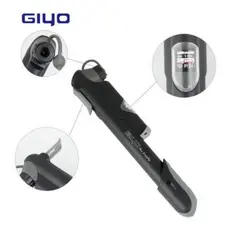 MINI BOMBA GIYO GP-41 COM MANÔMETRO BICO FINO E GROSSO PARA BIKE