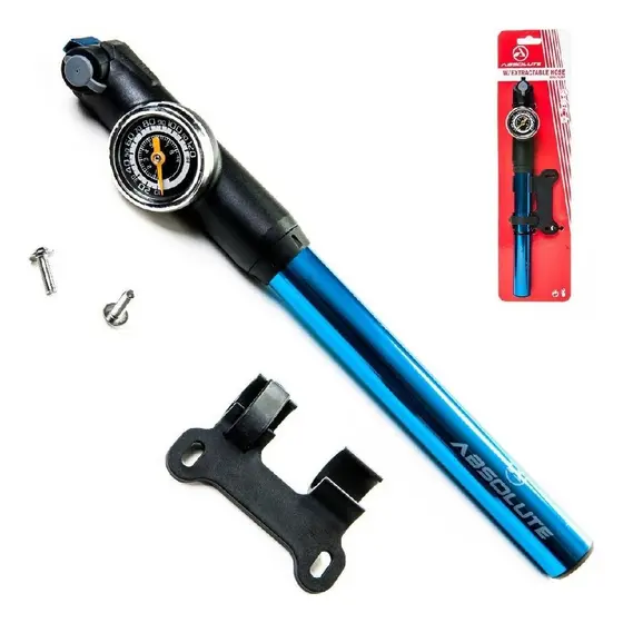MINI BOMBA DE AR PARA BICICLETA ABSOLUTE COM MANÔMETRO 120PSI