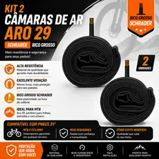 KIT 2 CÂMARAS DE AR ARO 29 SCHRADER BICO GROSSO MTB IMPORTADA
