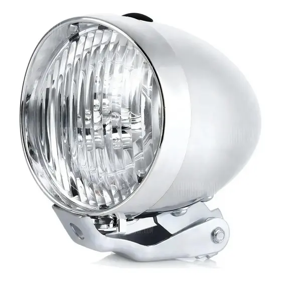 FAROL BIKE RETRÔ ABSOLUTE CROMADO 3 LEDS VINTAGE