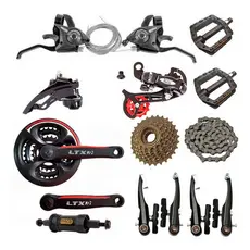 KIT 21V GTA PARA BIKE COM ALAVANCAS, CÂMBIOS, CATRACA, CORRENTE E FREIOS