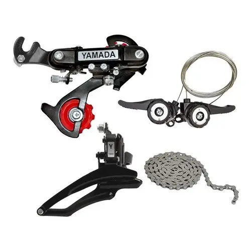 KIT RELAÇÃO 18 MARCHAS YAMADA COMPLETO PARA BICICLETA MTB E PASSEIO