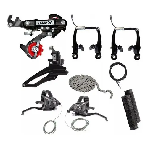 KIT RELAÇÃO 21 MARCHAS PARA BICICLETA COM RAPID FIRE E FREIO V-BRAKE