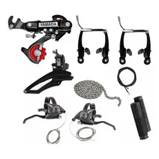 KIT RELAÇÃO 21 MARCHAS PARA BICICLETA COM RAPID FIRE E FREIO V-BRAKE