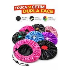 Kit Atacado Touca de Cetim Dupla Face antifriz Lançamento Luxo 3/6/9/12 Touca Dupla