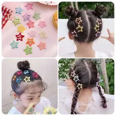 Kit 50 Tictac Estrela Clipe Cabelo Presilhas Coloridas Grampo Tic Tac Dopamina BBB Fofo Lindas Top