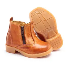 Bota Infantil Bebê Botina Couro Legitimo Botininha Zíper Piãzinho Boiadeiro Vaqueiro Promoção