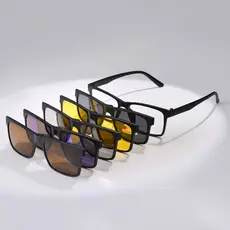 Óculos Armação Clip On Para Grau 5 em 1 Masculino Lentes Polarizadas