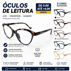Óculos De Leitura Sem Grau Até +3.50 Feminino Grau P/ Presbiopia
