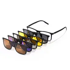 Oculos Armacao Clip On Magnetic Para Grau 6 em 1 Lente Polarizada 2299
