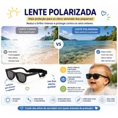 Óculos De Sol Baby Rosa Com Alça Ajustável 3m+ Bebê Lente Polarizado