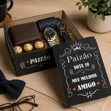 Caixa Organizadora Presente para os Pais MDF 23x17x9 Tampa Removível Lembrança Pai Decorada