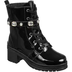 Bota Montaria GiGiL Teen Infantil Coturno Salto Menina Cano Curto Tira Strass Confortável Moda Atual