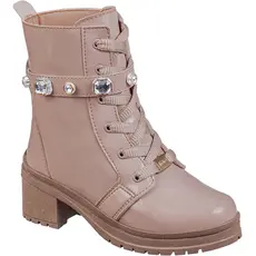 Bota Montaria GiGiL Teen Infantil Coturno Salto Menina Cano Curto Tira Strass Confortável Moda