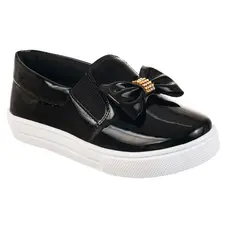 Tênis Casual Infantil Feminino Iate Slip-on Menina Confortável Laço Strass Moda Atual Blogueira Festa Calce Fácil Leve