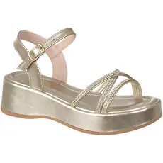 Sandália Anabela Infantil GiGiL Teen Menina Flatform Plataforma Strass Brilho Moda Confortável