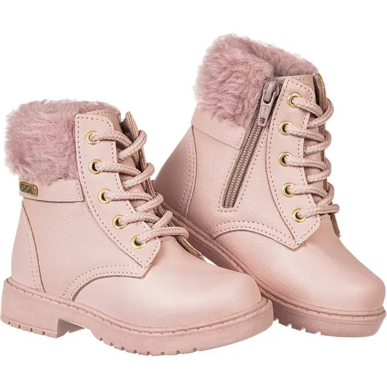 Bota Coturno Feminina Infantil Bebê GiGiL Teen Coturno Tratorado Meninas Cano Médio Confortável Moda Atual Blogueira