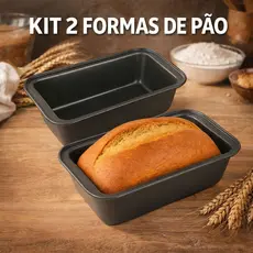 Kit 2 Forma Pão Bolo Aço Carbono Antiaderente 27 cm