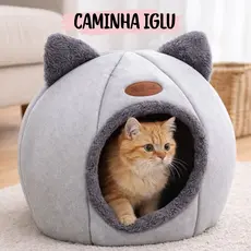 Caminha Iglu  P para Gatos e Cachorros Pequenos Cama Pet Casinha Toca Pelúcia Macia Confortável