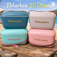 Polarbox Caixa Térmica Retro 20L Com Alça Vintage Premium Cooler Original Praia Camping Lifestyle