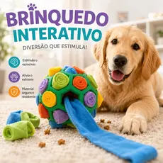 Brinquedo Interativo para Cachorros Porta Petisco Brinquedo Educativo Anti Estresse Bola Pet Gato