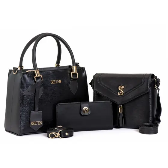 Kit Bolsas Femininas Transversal e Bolsa Alça Corrente com Carteira Feminina