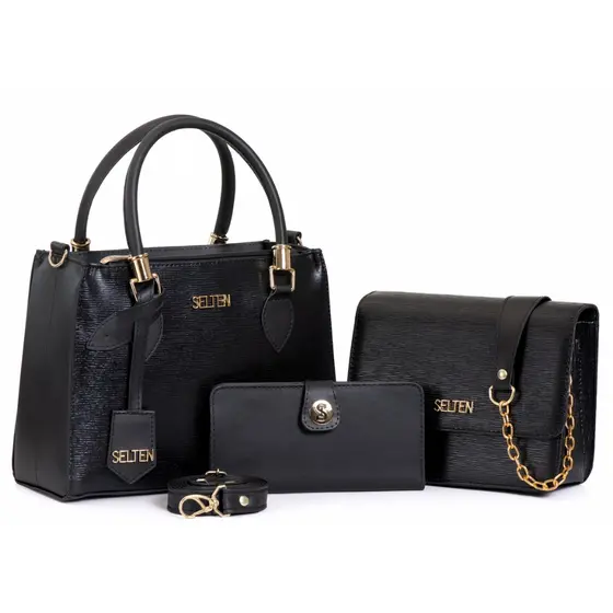 Kit Bolsas Femininas Transversal + Bolsa Alça Corrente + Carteira Feminina