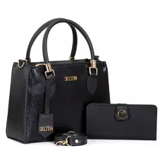 Bolsa Feminina Transversal e de Mão com Carteira Kit Selten
