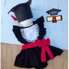 jardineira romper colação de grau beca menina com chapéu em eva mesversario