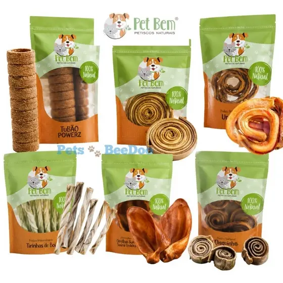 Mordedor Natural Pet Bem Discão e Mastigáveis Pele Bovina Para Cães