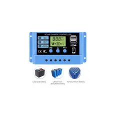 Controlador de Carga Solar Bluetooth Baterias lifepol4 Pwm Mppt LCD 100A 30A v + Dual USB - Brasil