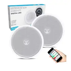 Kit Caixas Embutir Som Bluetooth Redonda Ativa+Passiva LeSon