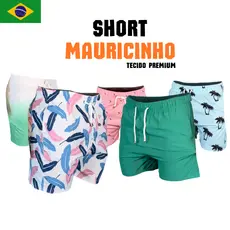 Short Mauricinho Masculino Secagem Rápida Fitness Estampado Casual Tecido Premium