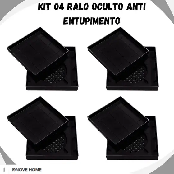 Kit 4 Ralo 10x10 Protetor de Ralo Banheiro Anti Entupimento Anti Odor Ralo Oculto Filtro de Cabelo Universal  Are