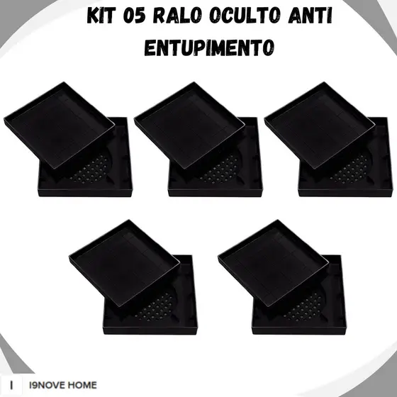 Kit 5 Ralo 10x10 Protetor de Ralo Banheiro Anti Entupimento Anti Odor Ralo Oculto Filtro de Cabelo Universal Are