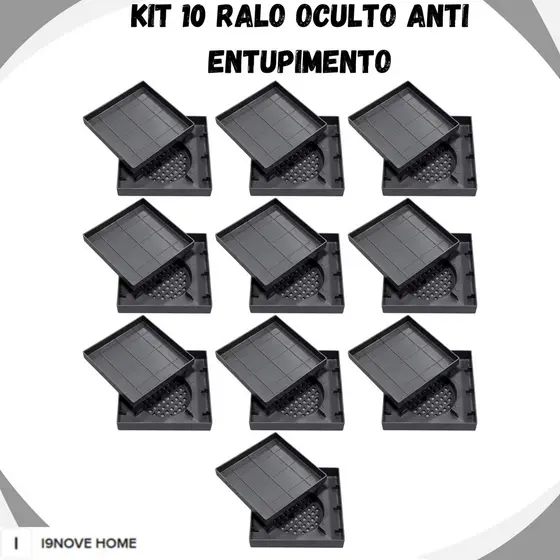 Kit 10 Ralo 10x10 Protetor de Ralo Banheiro Anti Entupimento Anti Odor Ralo Oculto Filtro de Cabelo Universal  Are