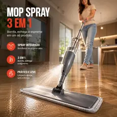Mop Spray Cabo Inox Rodo Com Dispenser Reservatorio Vassoura Magica Limpeza