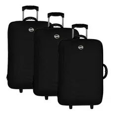 Kit Malas De Viagem Village Com Rodinhas E Alça Retrátil