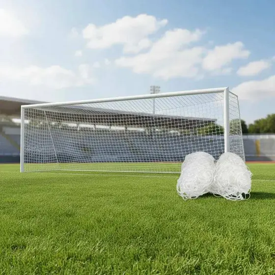 Par Rede de Trave Gol Futebol Campo Véu Profissional Fio Nylon 2