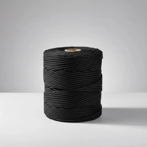 Rolo Corda Náutica 3,0mm com 205metros para Movelaria, Artesanato e Bordado, Pesca e Selaria PRETO