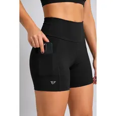 Shorts Academia Fitness Corrida Feminino Com Bolsos Cós Alto