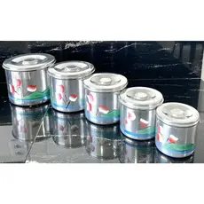 Kit Mantimentos Organizador Pote Decorado Conjunto Com 5 Peças Feijão Arroz Açúcar Café Farinha