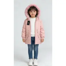 PARKA JAQUETA CASACO INFANTIL COM CAPUZ PELINHO MENINA FORRADA DENTRO 2326