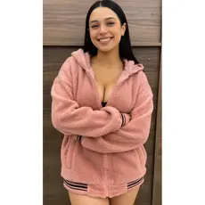casaco jaqueta feminina pelinho com capuz e bolso no2209