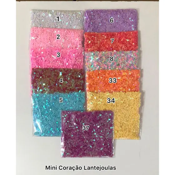 Lantejoula MINI CORAÇÃO 3mm (Escolha a partir de 20 Gramas) para Laços e Tiaras
