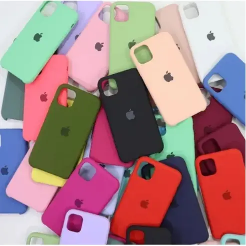 Case Capinha Para Iphone 11 Silicone Aveludada Com Logo Apple