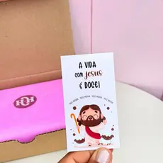 50/100 Cartões A vida com Jesus é Doce ,- Feliz Páscoa - Pronta Entrega