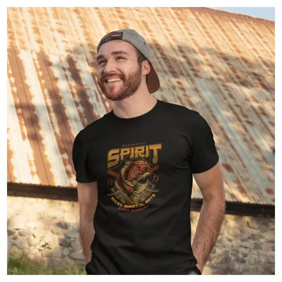 Camiseta Algodao Orietal Spirit Carpa Fish Peixe Dark Dtf